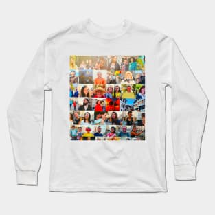 United People Colorful Faces Unique Artwork In Plovdiv Long Sleeve T-Shirt